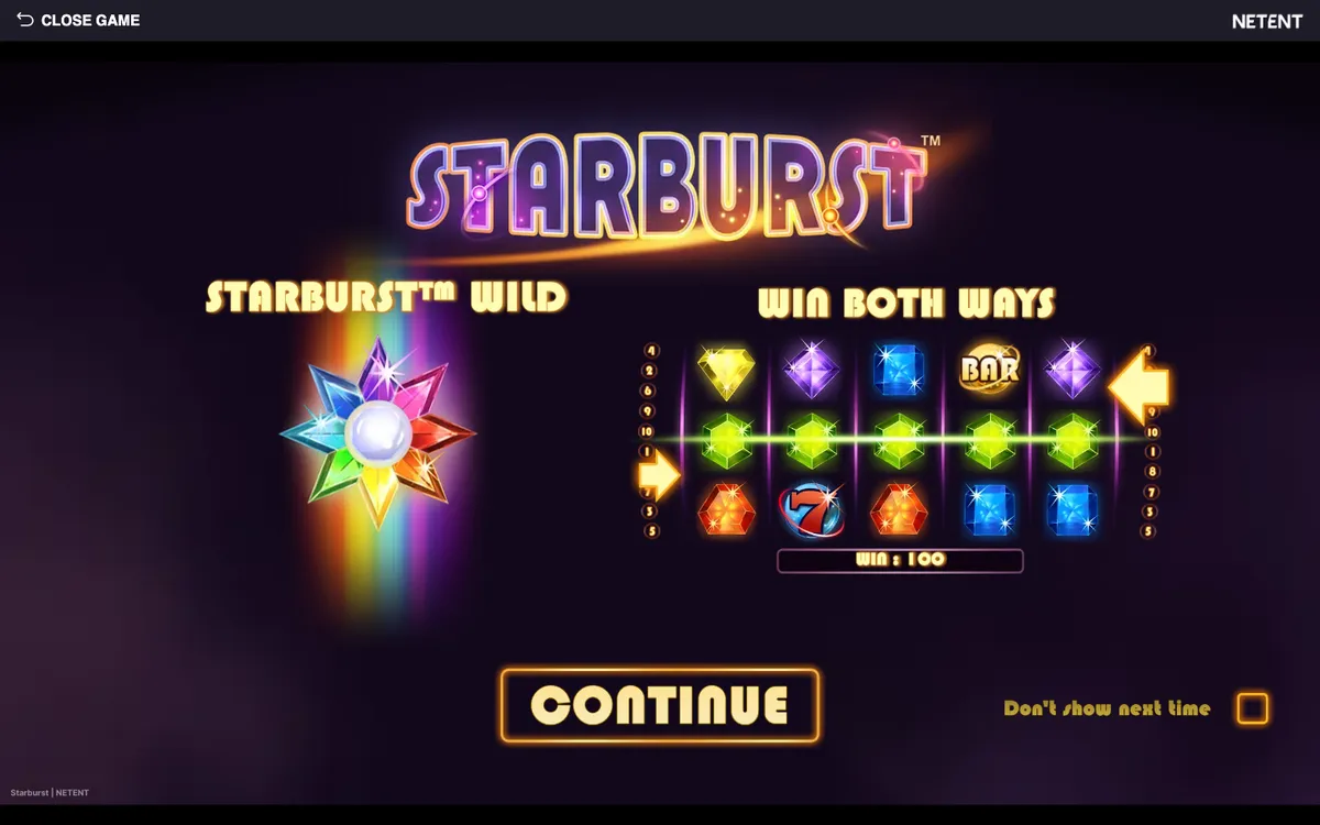 Starburst tumble cascade feature